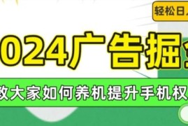 2024广告掘金，教大家如何养机提升手机权重，轻松日入100 【揭秘】