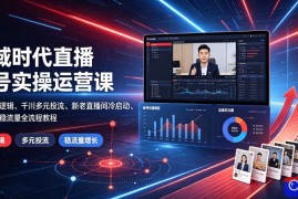 全域时代直播起号实操运营课｜账号底层逻辑、千川多元投流、新老直播间冷启动、投放复盘稳流量全流程教程