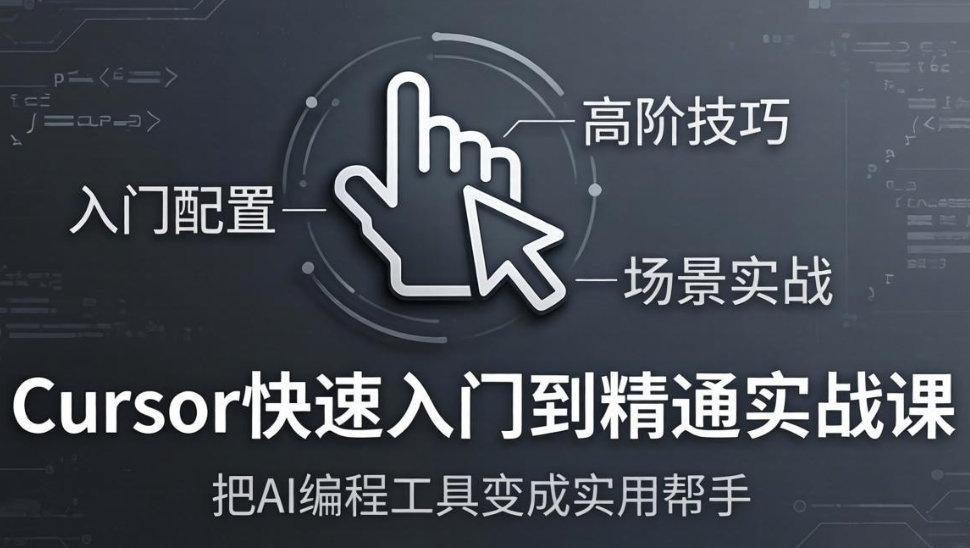 Cursor快速入门到精通实战课：入门配置+高阶技巧+场景实战