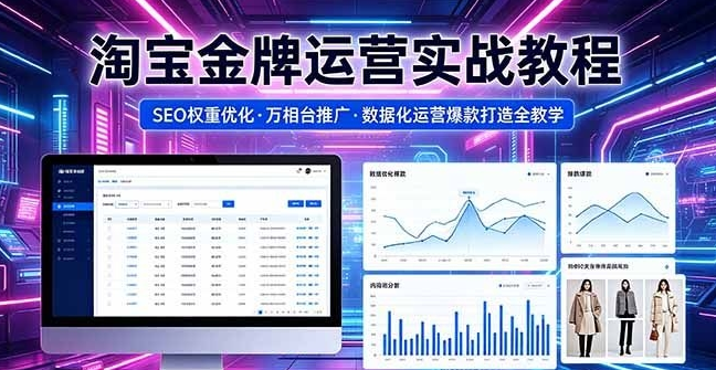 2026 淘宝金牌运营实战教程，SEO权重优化万相台推广，数据化运营爆款打造全教学