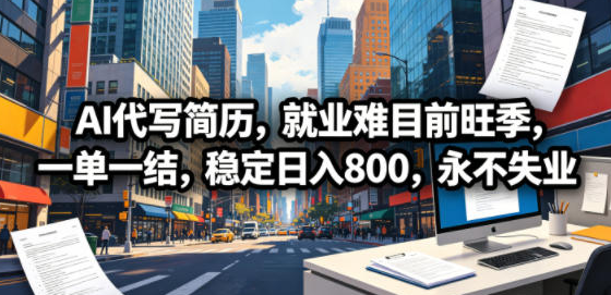 AI代写简历，就业难目前旺季，一单一结，永不失业