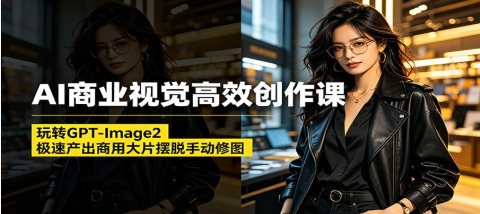 AI商业视觉高效创作课：玩转GPT-Image2，极速产出商用大片摆脱手动修图