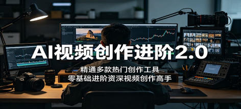 AI视频创作进阶2.0：精通多款热门创作工具，零基础进阶资深视频创作高手
