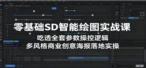 零基础SD智能绘图实战课：吃透全套参数操控逻辑，多风格商业创意海报落地实操