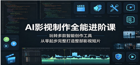 AI影视制作全能进阶课：玩转多款智能创作工具，从零起步完整打造整部影视短片 