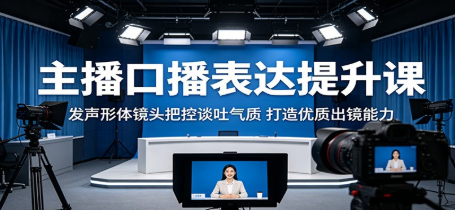 主播口播表达提升课：发声形体镜头把控谈吐气质，打造优质出镜能力