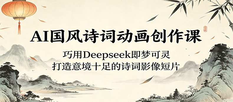 AI国风诗词动画创作课：巧用Deepseek即梦可灵，打造意境十足的诗词影像短片